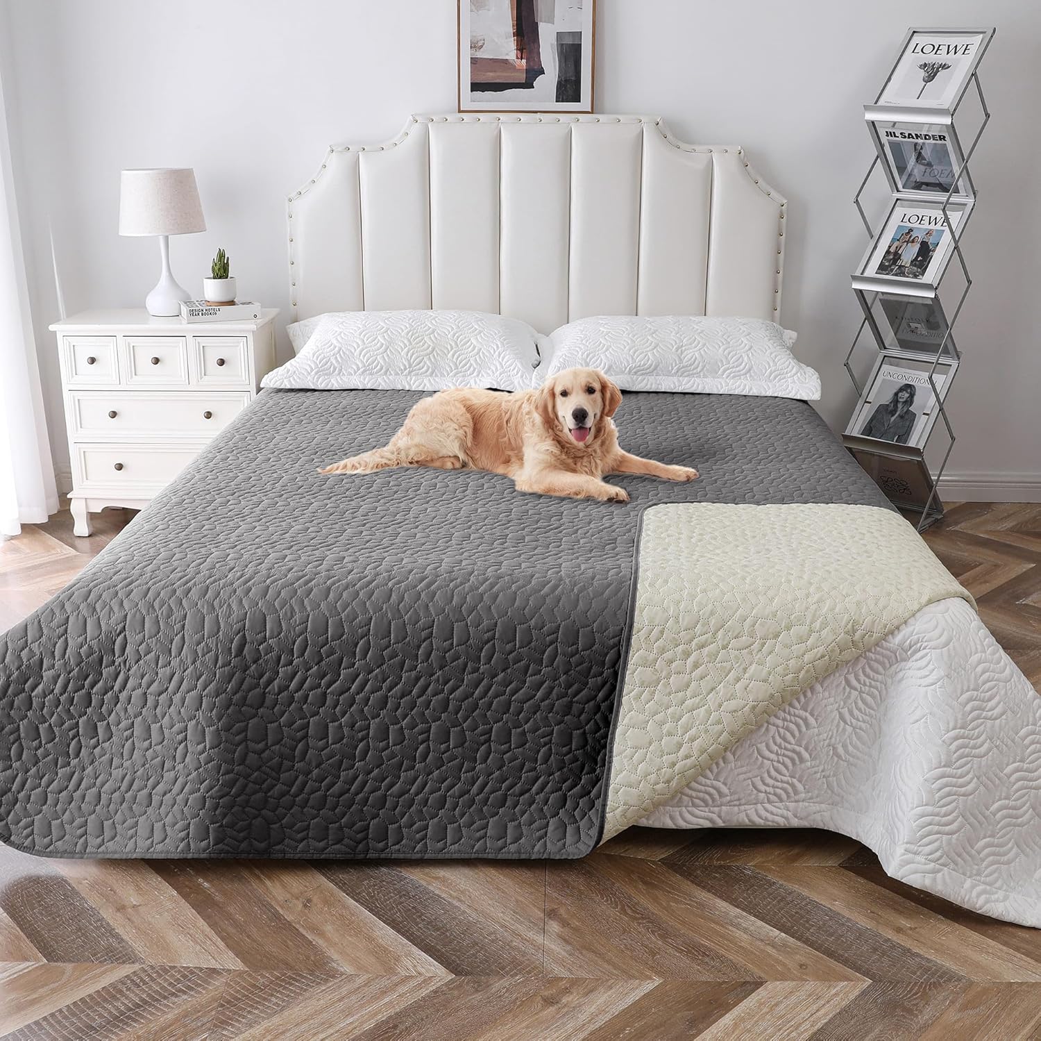 Secfeeling Waterproof Dog Blanket, AntiSlip Pet Couch Sofa