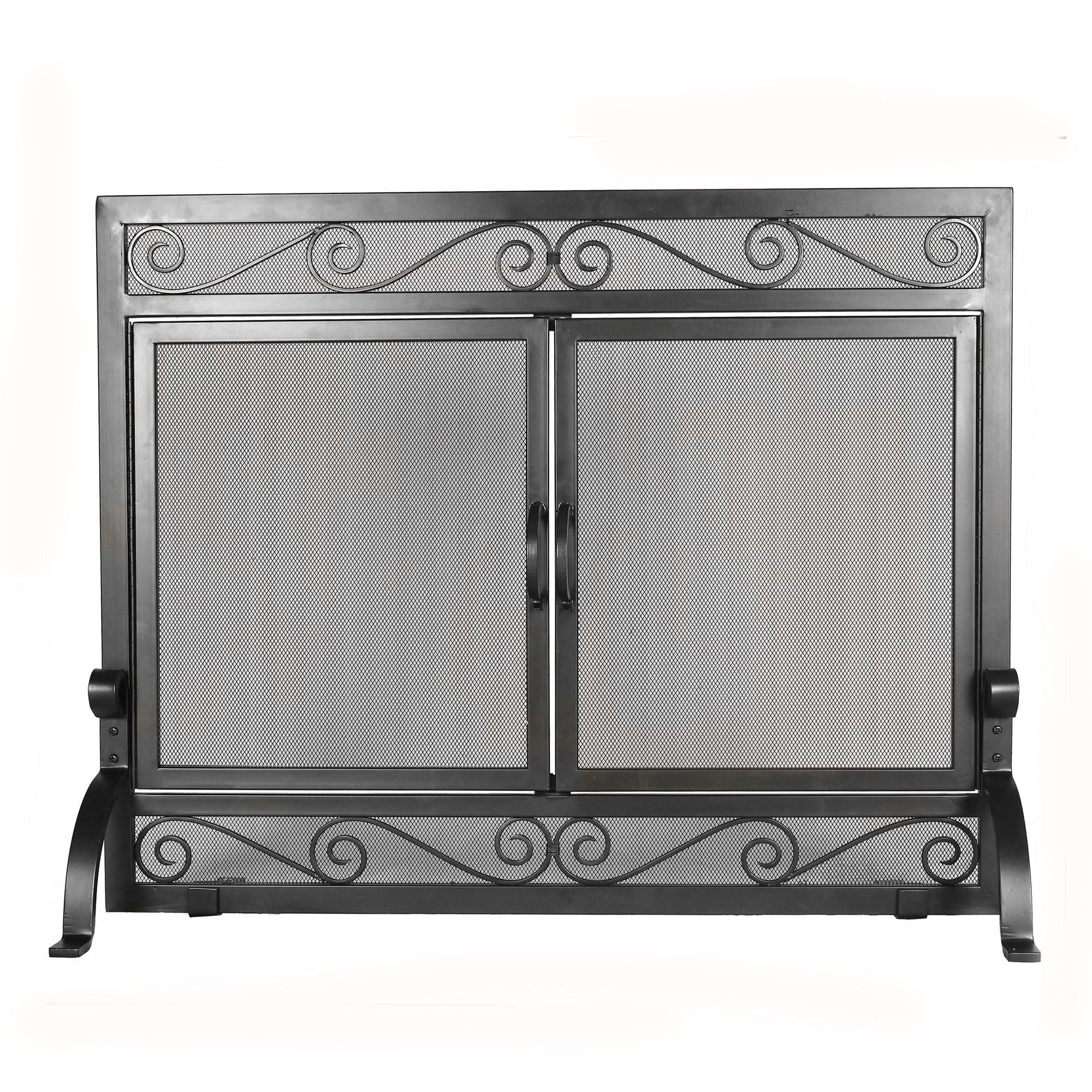 Better Garden Fireplace Screen with Gate, Durable Frame and Metal Mesh, 39"(W) X 31"(H)