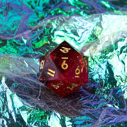 Miniatura 9 de YEMEKO Dados D20 individuales  0.866 in, dados D&D de 20 caras para Calabozos y Dragones, dados DND con borde afilado de resina, poliédricos hechos