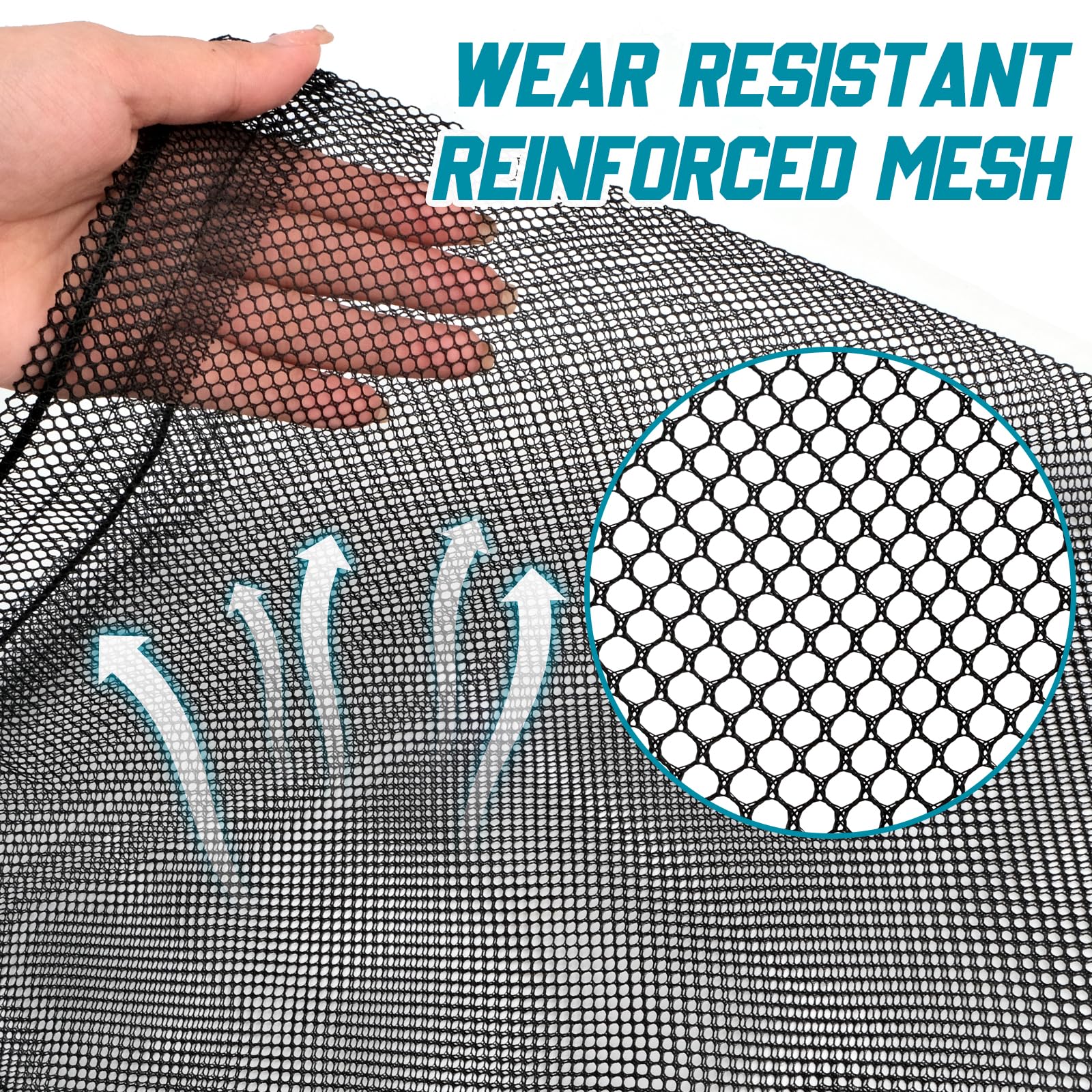 10 stuks zwarte netzakken, nylon netzakken met trekkoord en haak, draagbare opbergzakken, geschikt voor speelgoed, reizen, zwemmen, outdooractiviteiten en meer (35x40cm/10 stuks