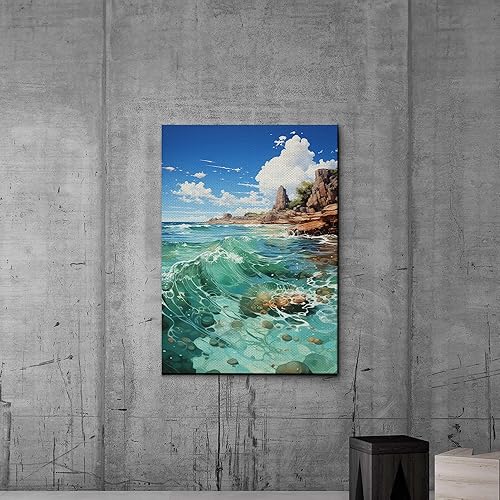 Miniatura 6 de Home decoration, Watercolor Sea Turtle Canvas Wall Art, Sea Turtle Canvas Print, Nautical Coastal Canvas Wall Art, Nature Canvas Art, animal