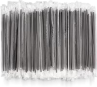 Vista 4 de DuraHome Pajitas de plástico envueltas individualmente libres de BPA estilo restaurante desechables (10.25" pajitas largas, color blanco)