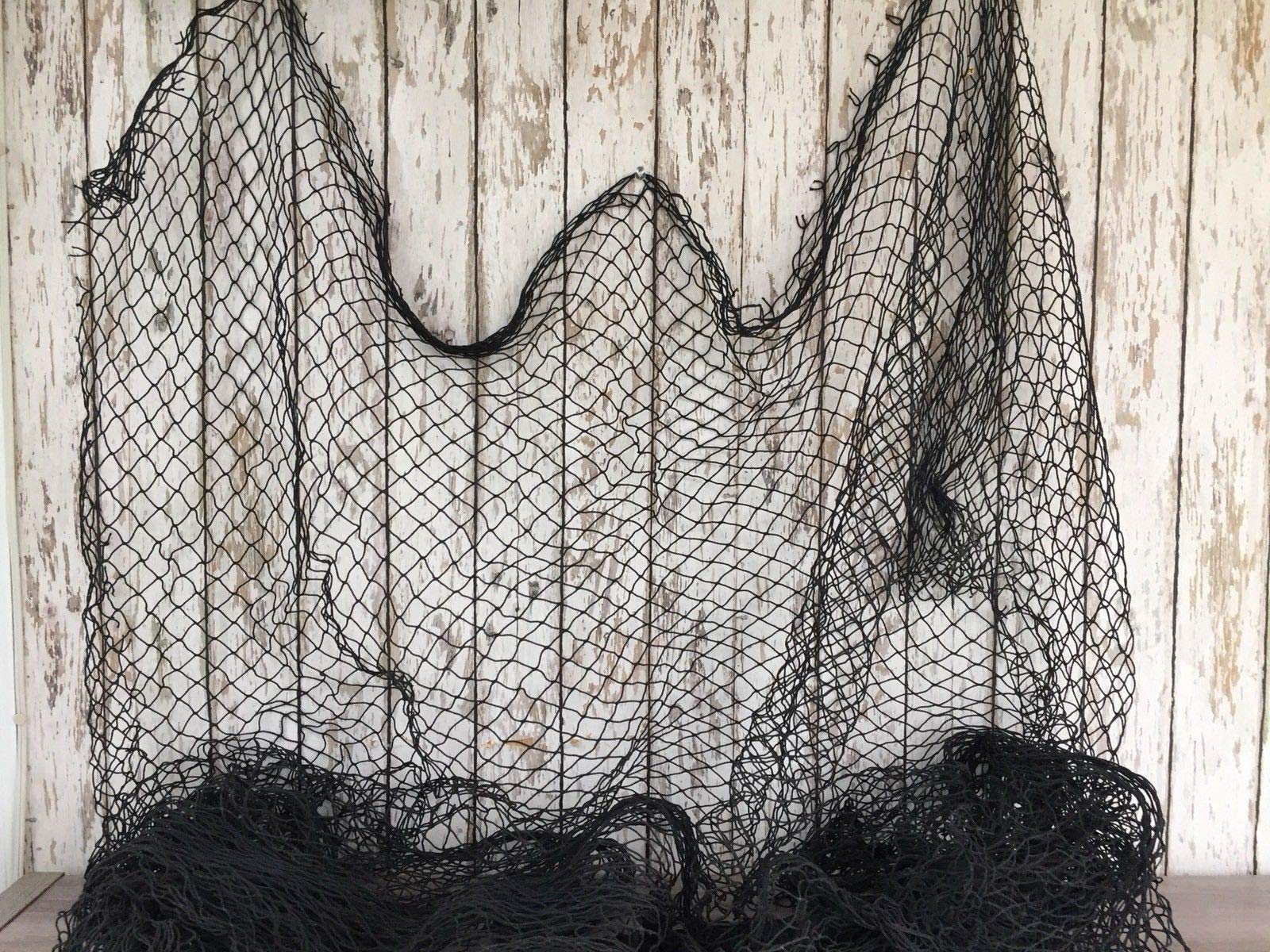 authentic used fishing net Rustic & Primitive Crafting Supplies (B) Manufactured to Look Antique ~ 5'x8' Black ~Vintage Fish Netting Fabric for Crafts Inspiration for A Project Daiwa Df100A Giant Spin Color:redhead man cave gift