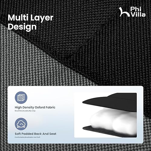 Miniatura 7 de PHI VILLA Juego de 2 sillas acolchadas XXL de gravedad cero, reclinables plegables para patio, asiento antigravedad de 30 pulgadas de ancho