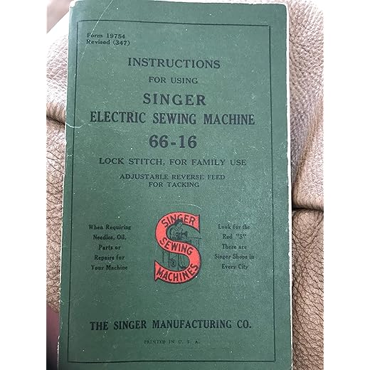 Instructions for Using Singer Electric Sewing Machine 66-16