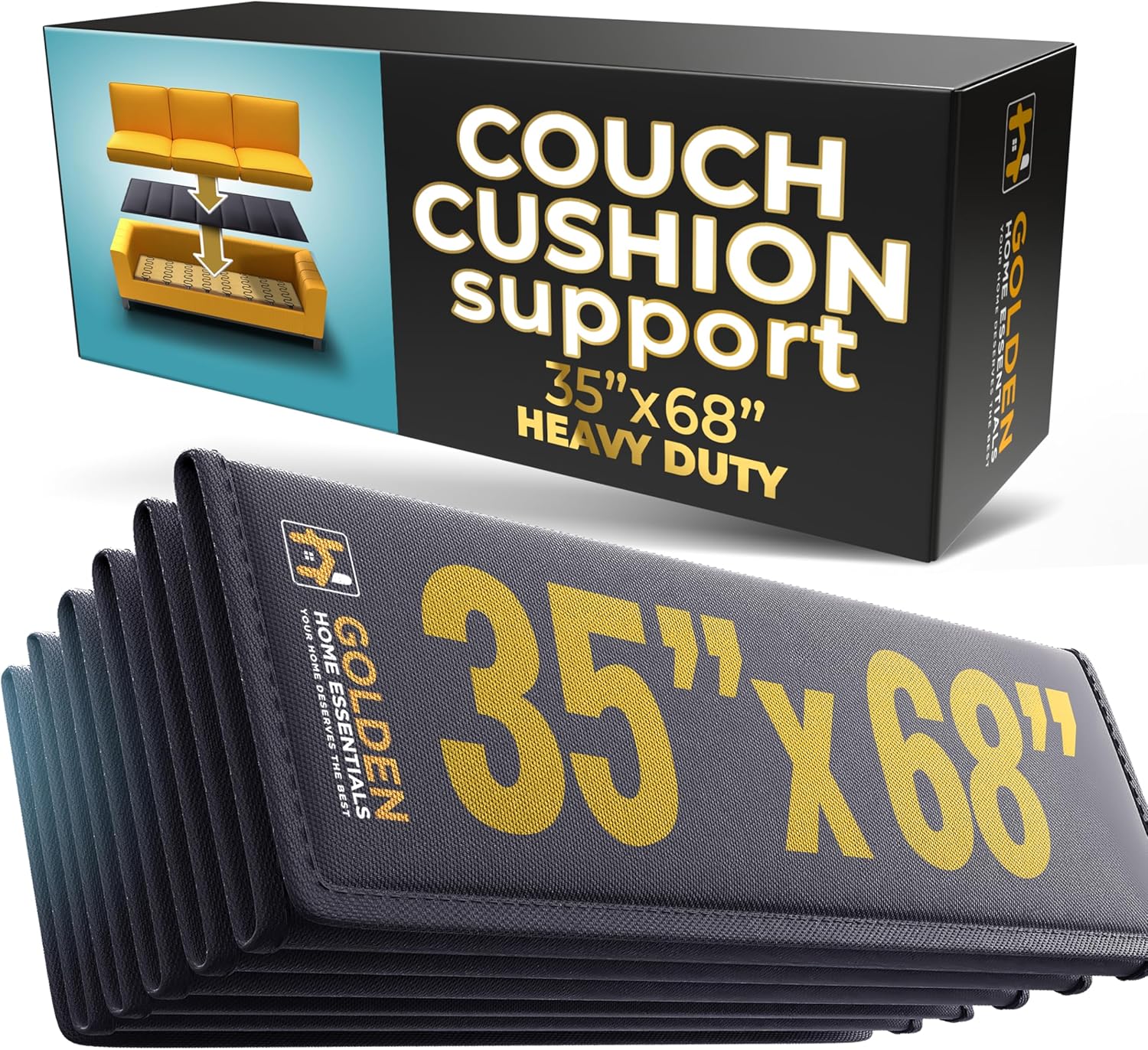 XXXL Heavy Duty Couch Support for Sagging Cushions - 35in x 68in Extra Wide Sofa Cushion Board - 0.4in Saggy Cushion Support for Seat 35 inch x 68 inch