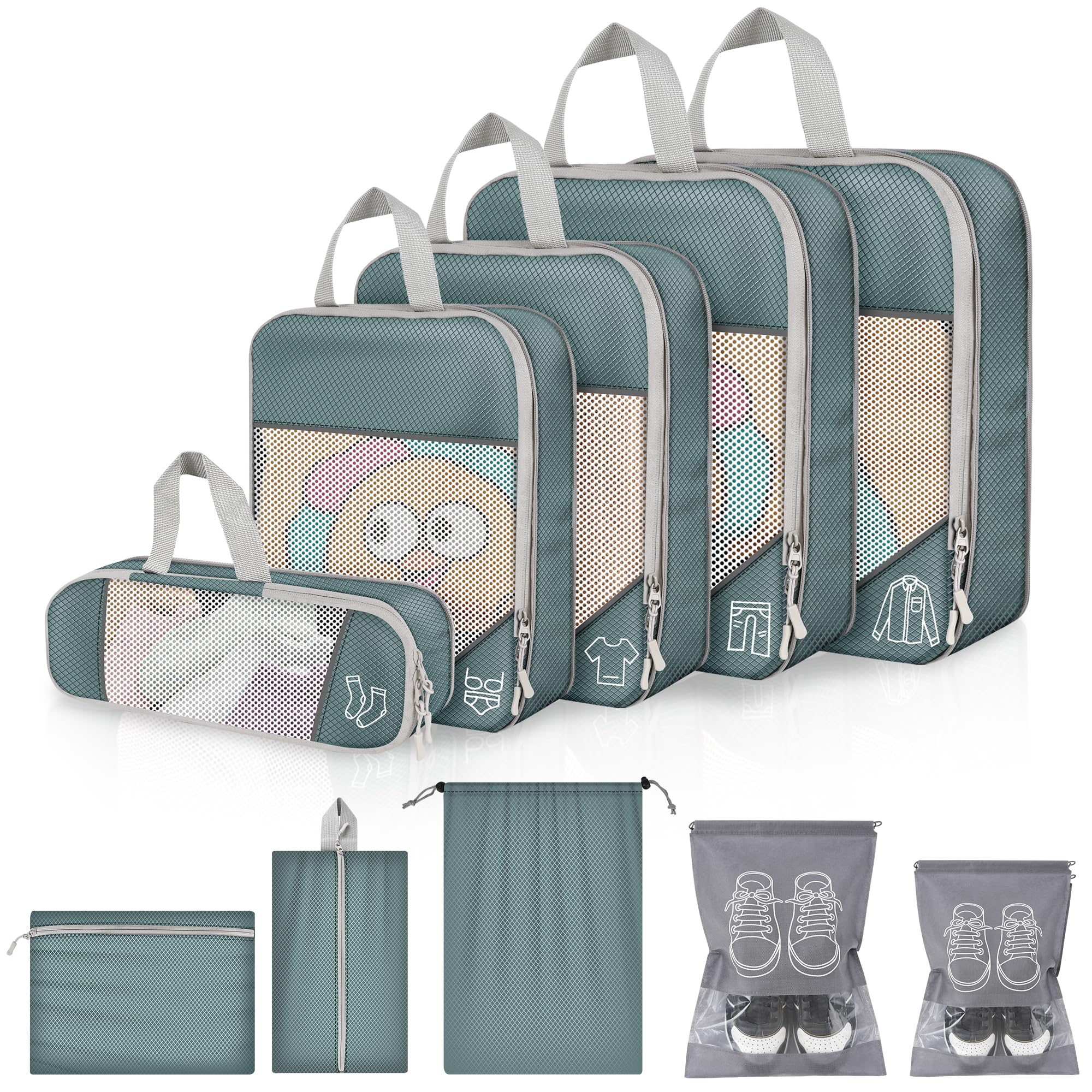 Organizer Valigia Set Da 10 Pezzi, Organizer Da Viaggio Compressione Organizer Valigia Set Da 10 Pezzi, Organizer Da Viaggio Compressione
