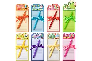 ANGOLIO Teacher Appreciation Gifts Set: 8 Notepads with Pen for Teachers