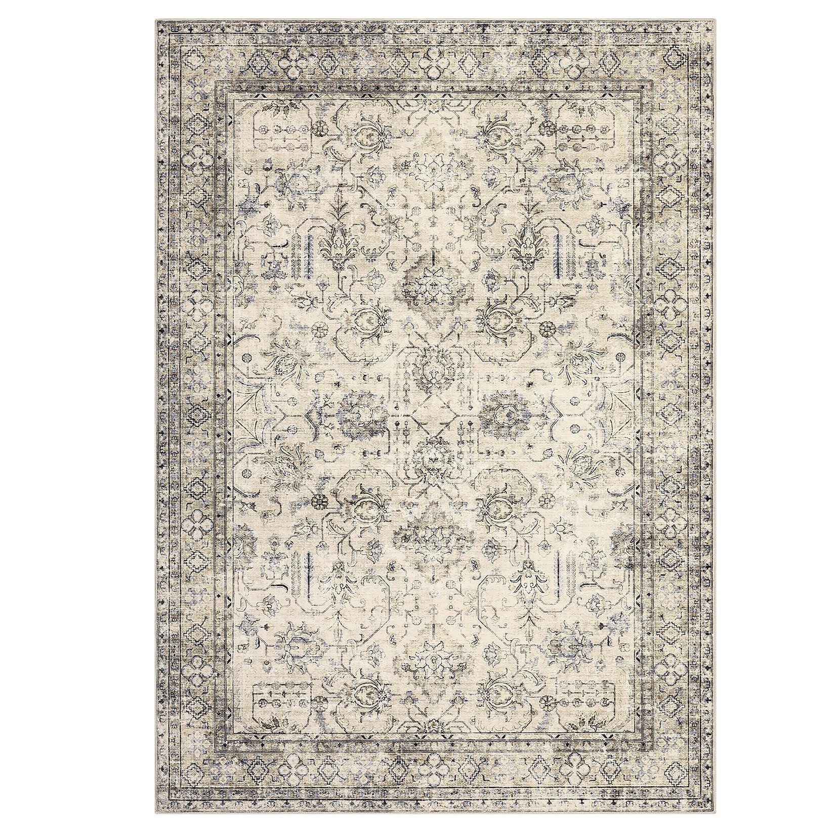 Tapis vintage lavable pour une entrée accueillante et un salon bohème chic