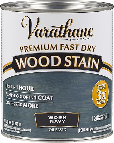 Vista 85 de Rust-Oleum Varathane 307414 - Tinte de madera prémium de secado rápido, cuarto de galón, rojo granero