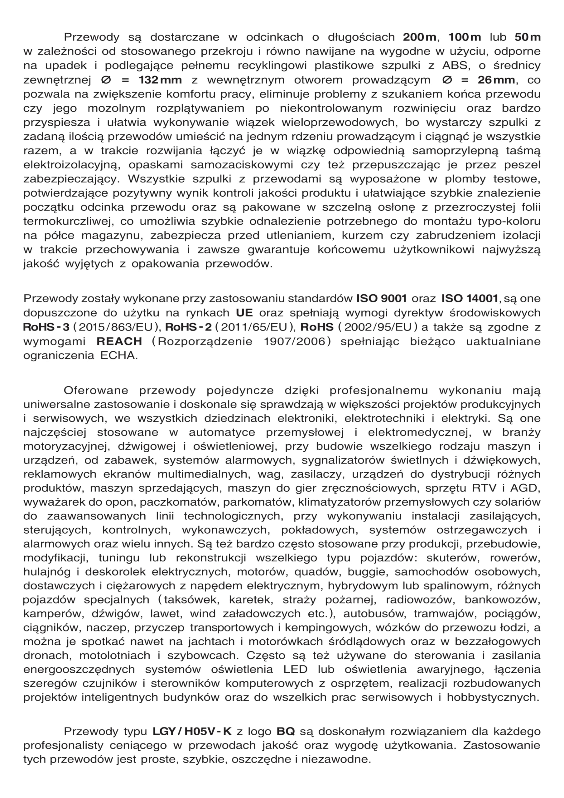 Przewód pojedynczy LGY/ H05V- K 0,50 mm2 100 m Kolor: pomarańćzowy/brązowy