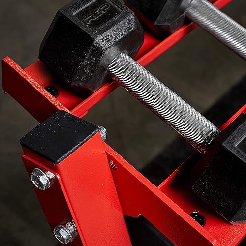 Miniatura 8 de REP FITNESS Juego de mancuernas hexagonales de goma con estantes, juego de 5-50, juego de 5-75, juego de 5-100, juego de 2.5-27.5, 55-75, 80-100 o