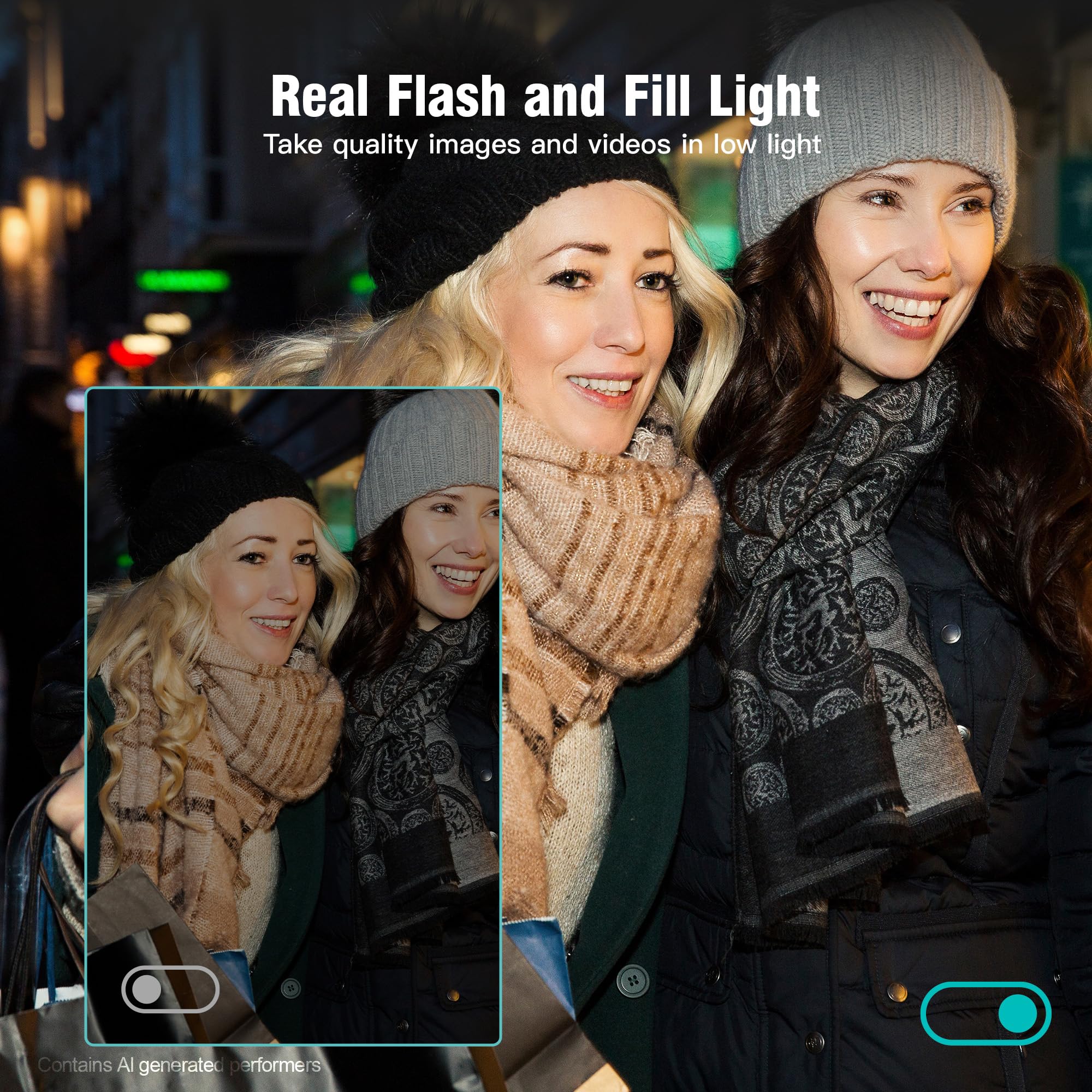 Fansbe Smart Fotocamera digitale, fotocamera 4K Vlogging con 64MP, fotocamera digitale Point e Shoot con zoom 18X, anti-shake, quadrante modalità, scheda SD da 32 GB, lettore di schede