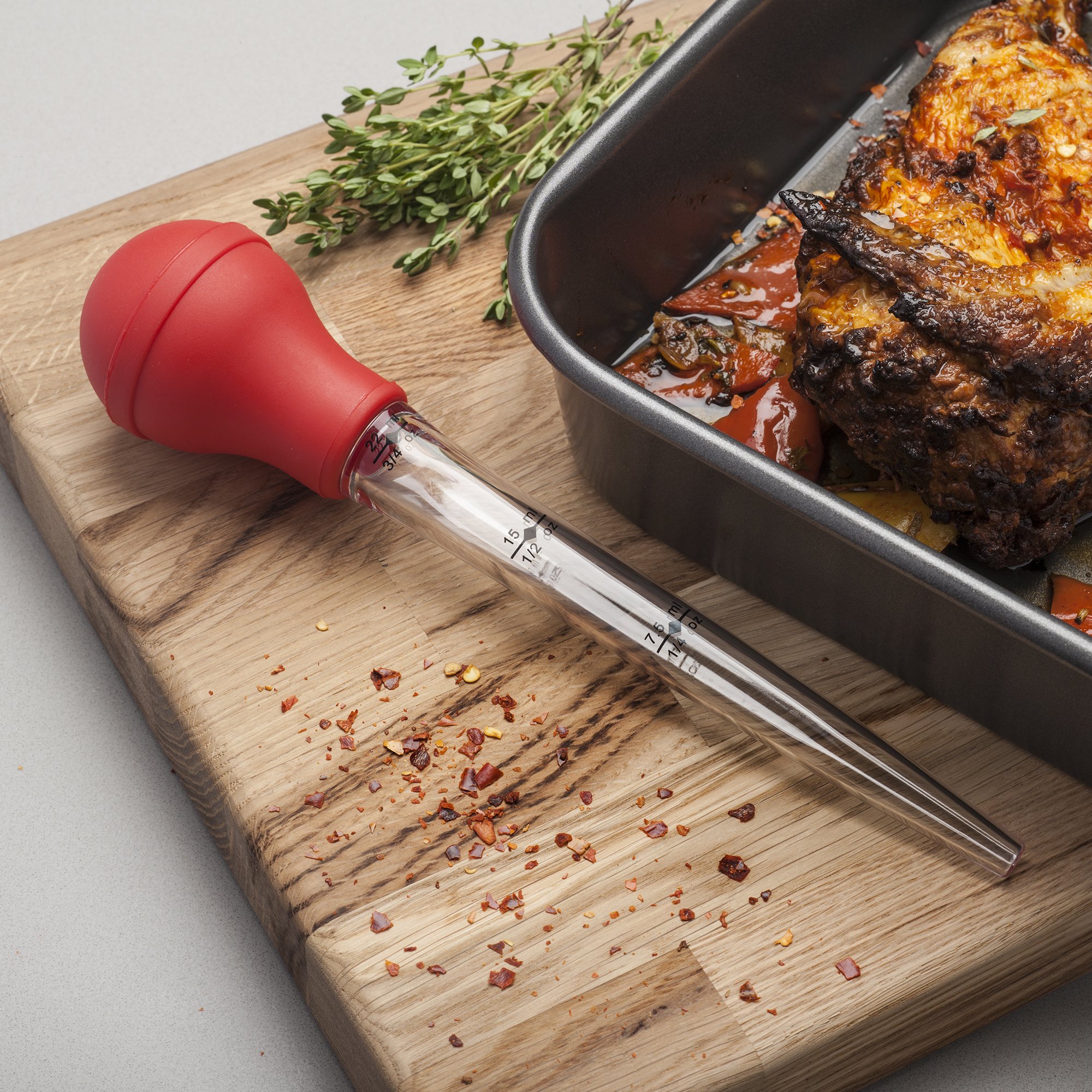 GoodCook Pro Baster With Silicone Cleaning Brush Oval Shaped Basting