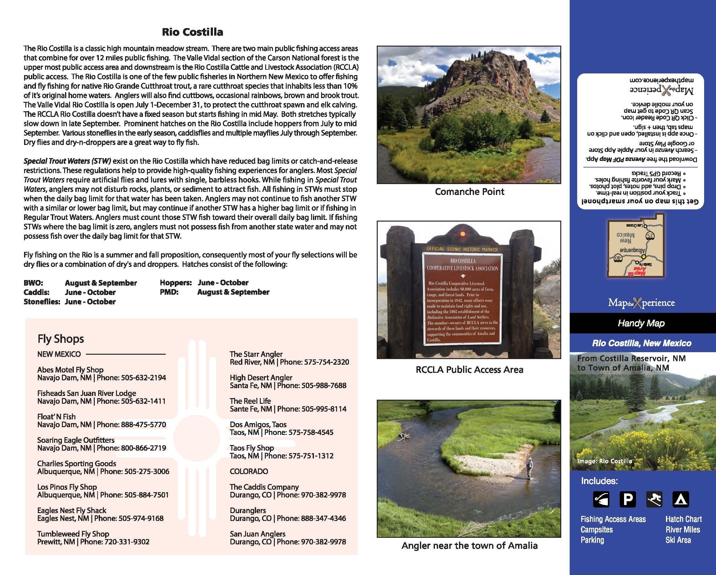 Rio Costilla, New Mexico Fishing Map