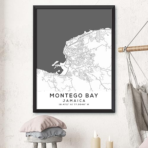 Miniatura 3 de Mapa de Montego Bay, Jamaica, Light 2 (16x20)