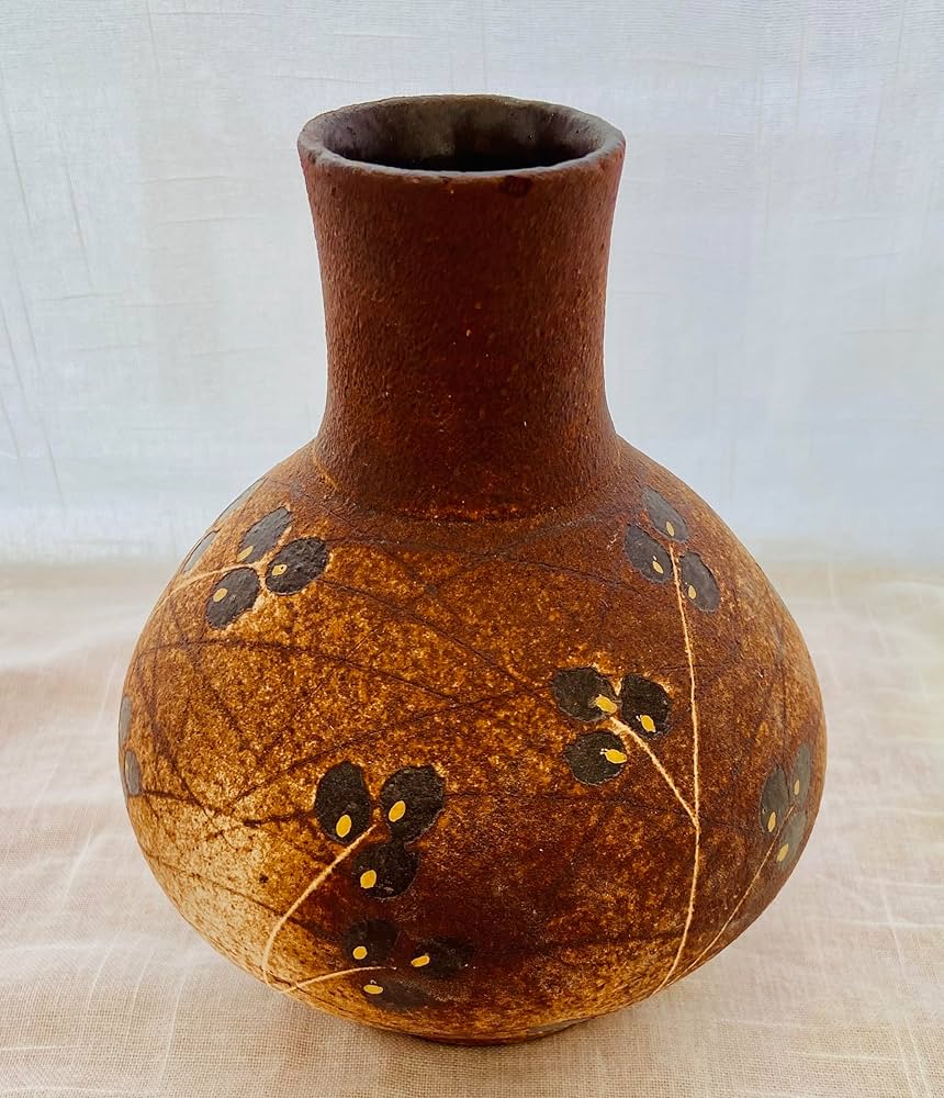 Amazon｜益子焼 坂本利夫 象嵌壺 共箱◇日本工芸会員 未使用｜徳利