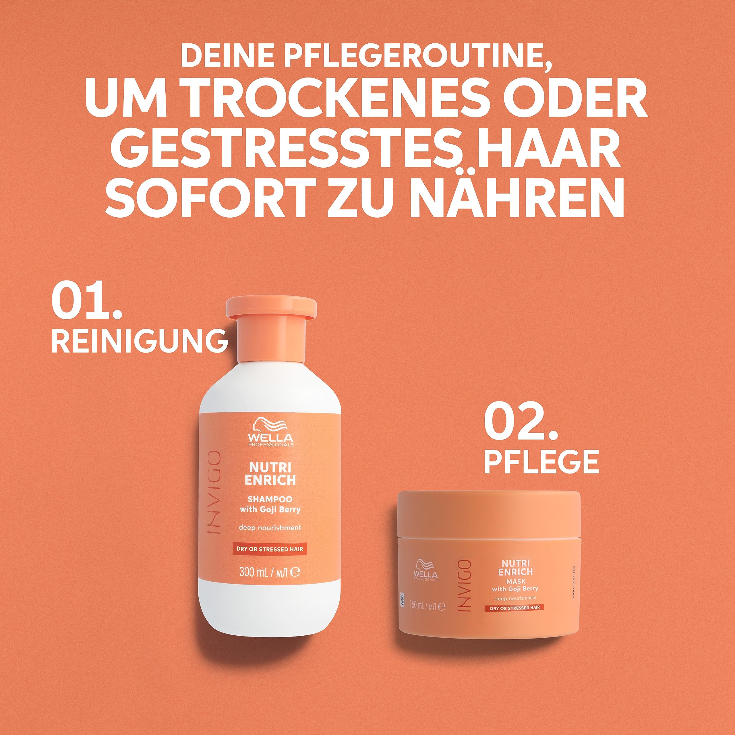 Wella Professionals Invigo Nutri Enrich Deep Nourishing Mask – tiefenwirksame Haarmaske mit Vitamin E und Panthenol – intensive Haarpflege für kaputtes Haar – glättende Haarkur gegen Frizz – 500 ml