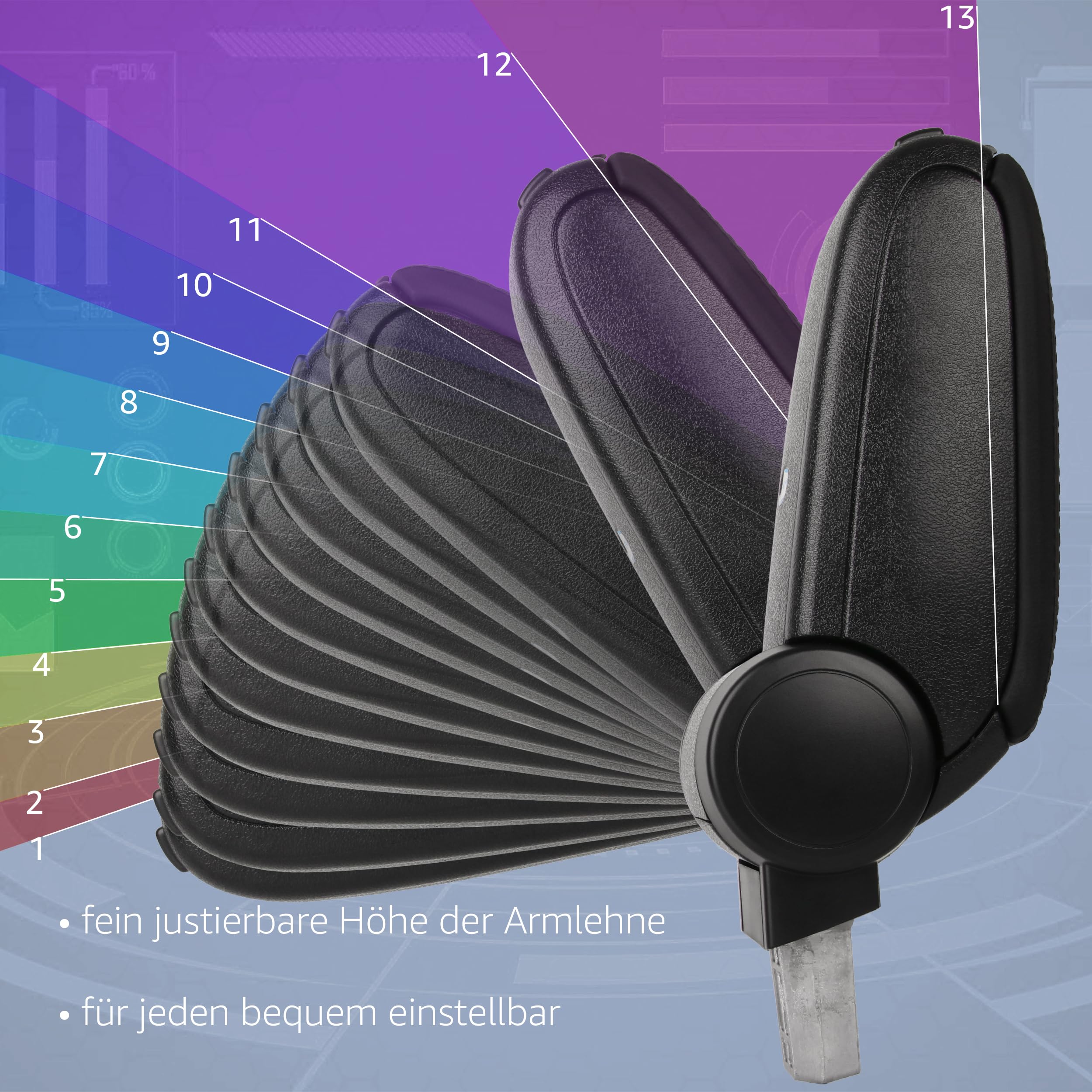 Recambo Mittelarmlehne Armauflage mit Fach kompatibel für VW Caddy III | Typ 2K 2C | BJ 2004-2015