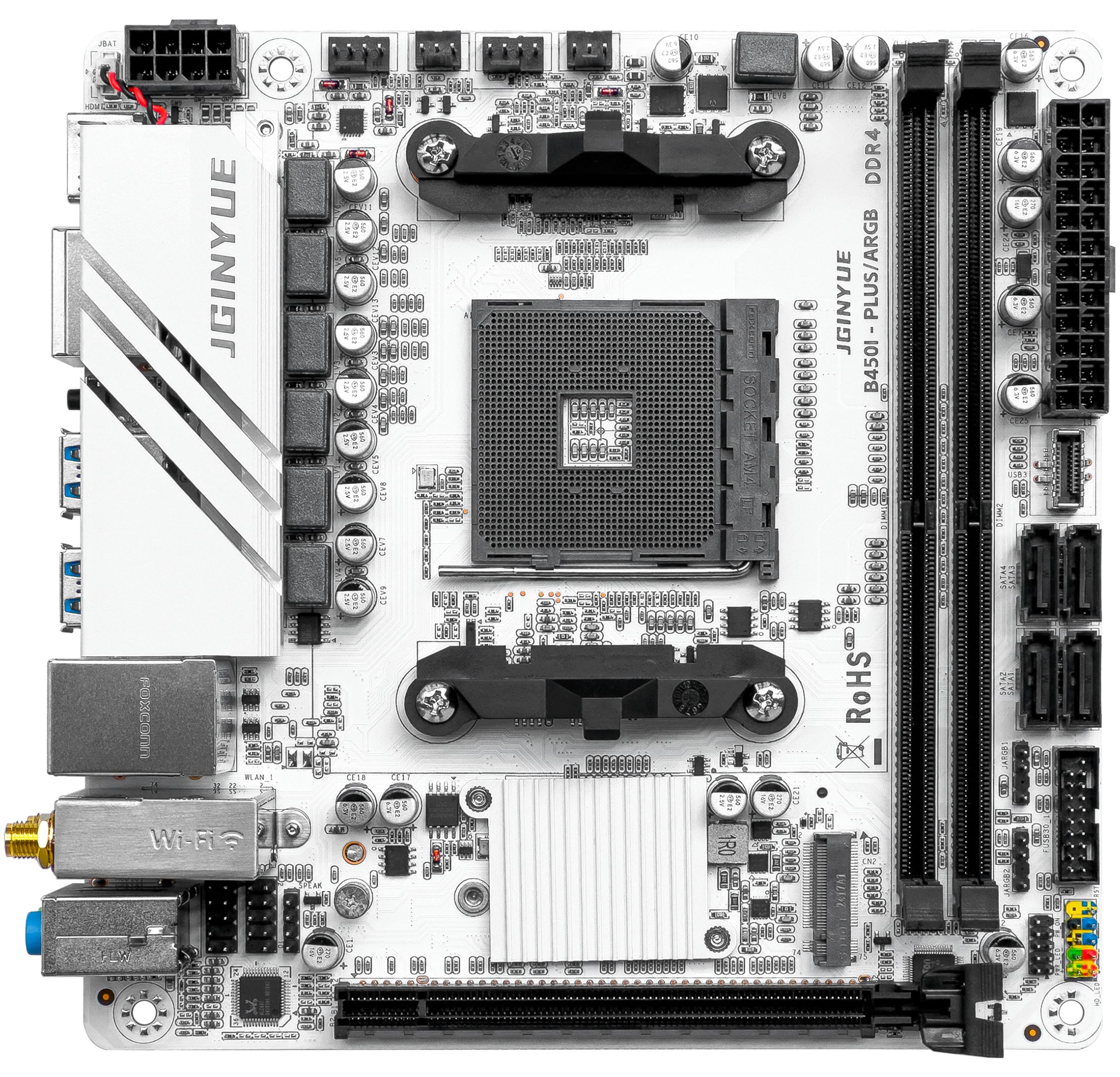 JGINYUE ITX AMD AM4 B450 ARGB Computer Motherboard supports DDR4