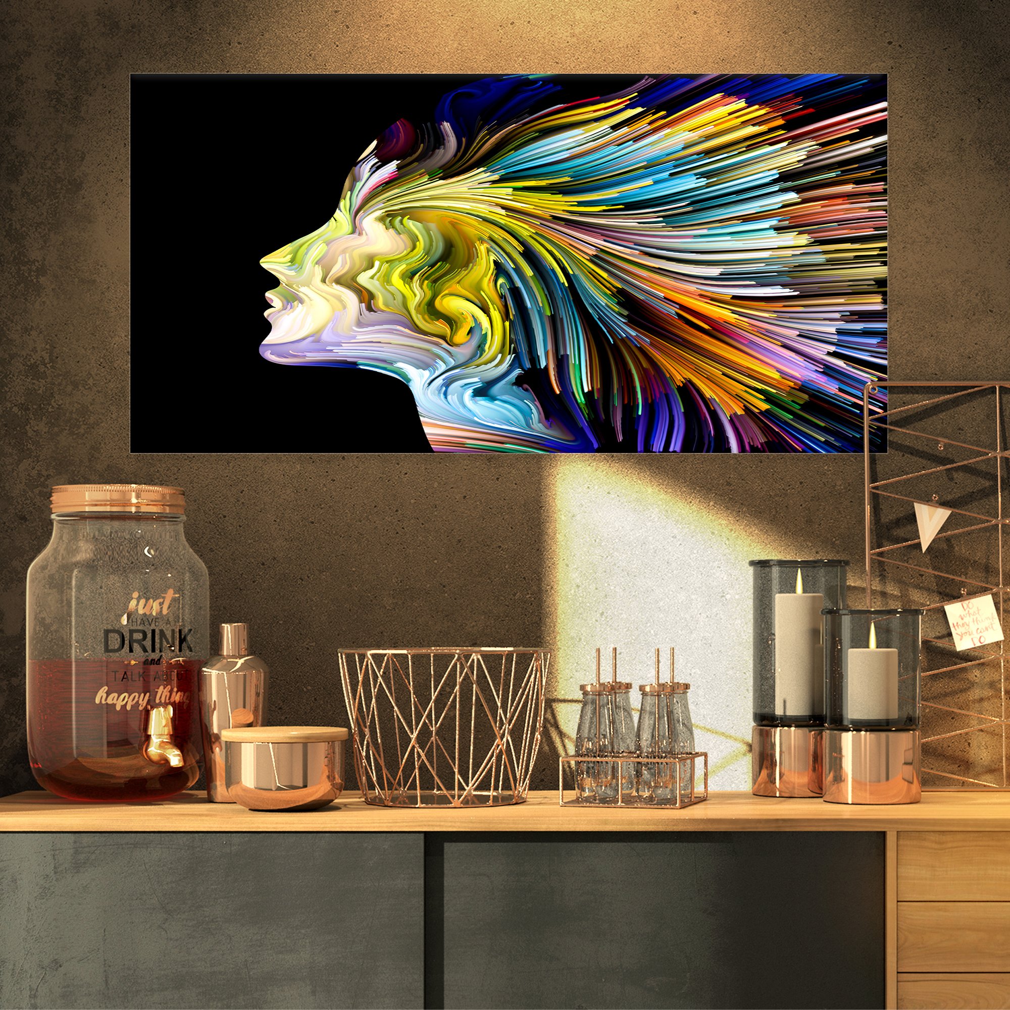 Designart Endless Imagination-Canvas Art Print-32x16, 32x16, Blue