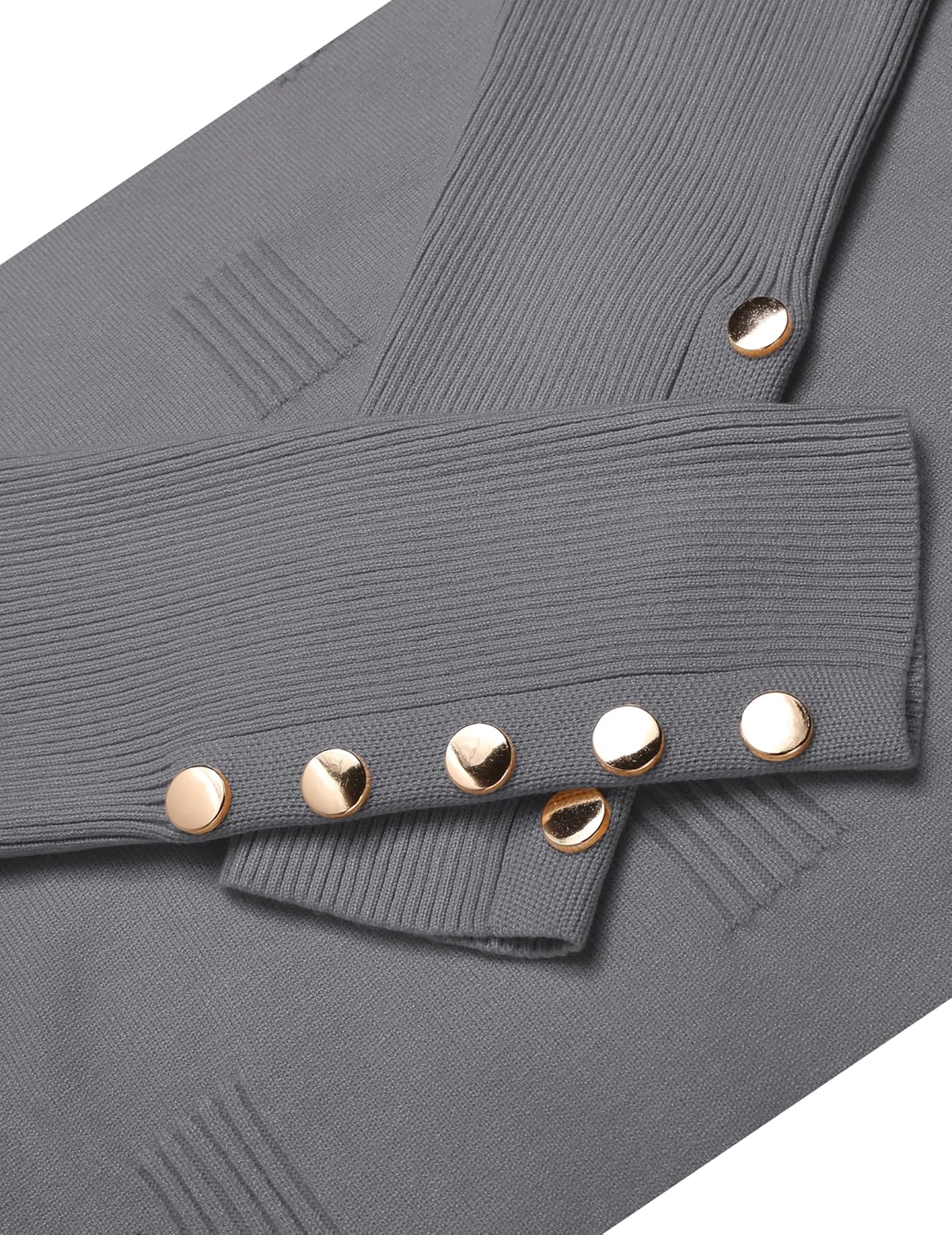 Zeagoo Womens V Neck Sweaters Shirts Long Sleeve Lightweight Ribbed Knit Pullover Sweater Blouse Tops with Buttons Oufits - Image 6