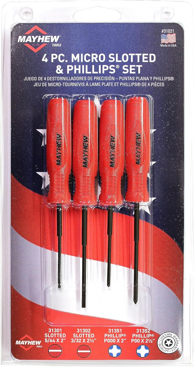 Mayhew Tools 31014F Micro Screwdriver, 14-Piece Set, Red