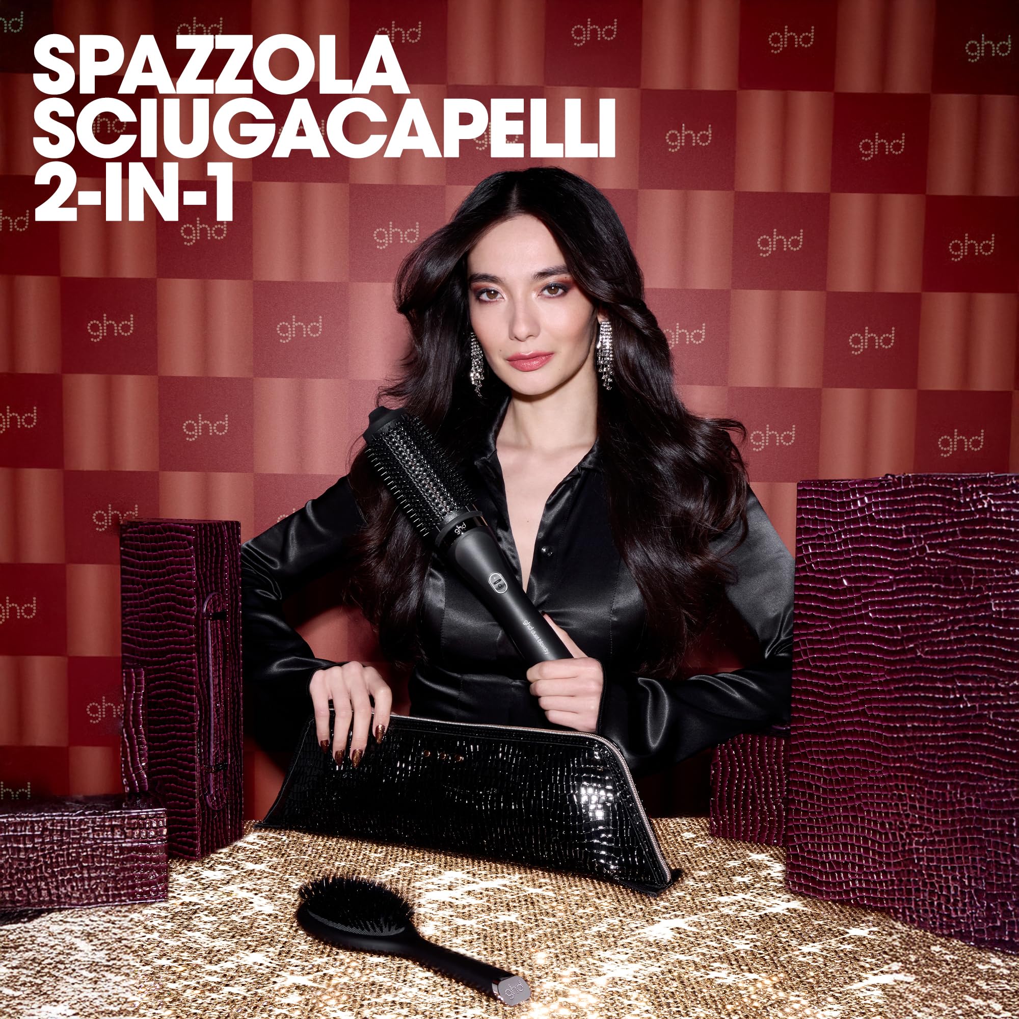 ghd Set Regalo Duet Blowdry, Include Spazzola Asciugacapelli Lisciante 2-in-1, Spazzola Districante e Custodia Termoresistente, Da Bagnati a Piega Voluminosa Senza Danni da Calore, 50% più Lucenti
