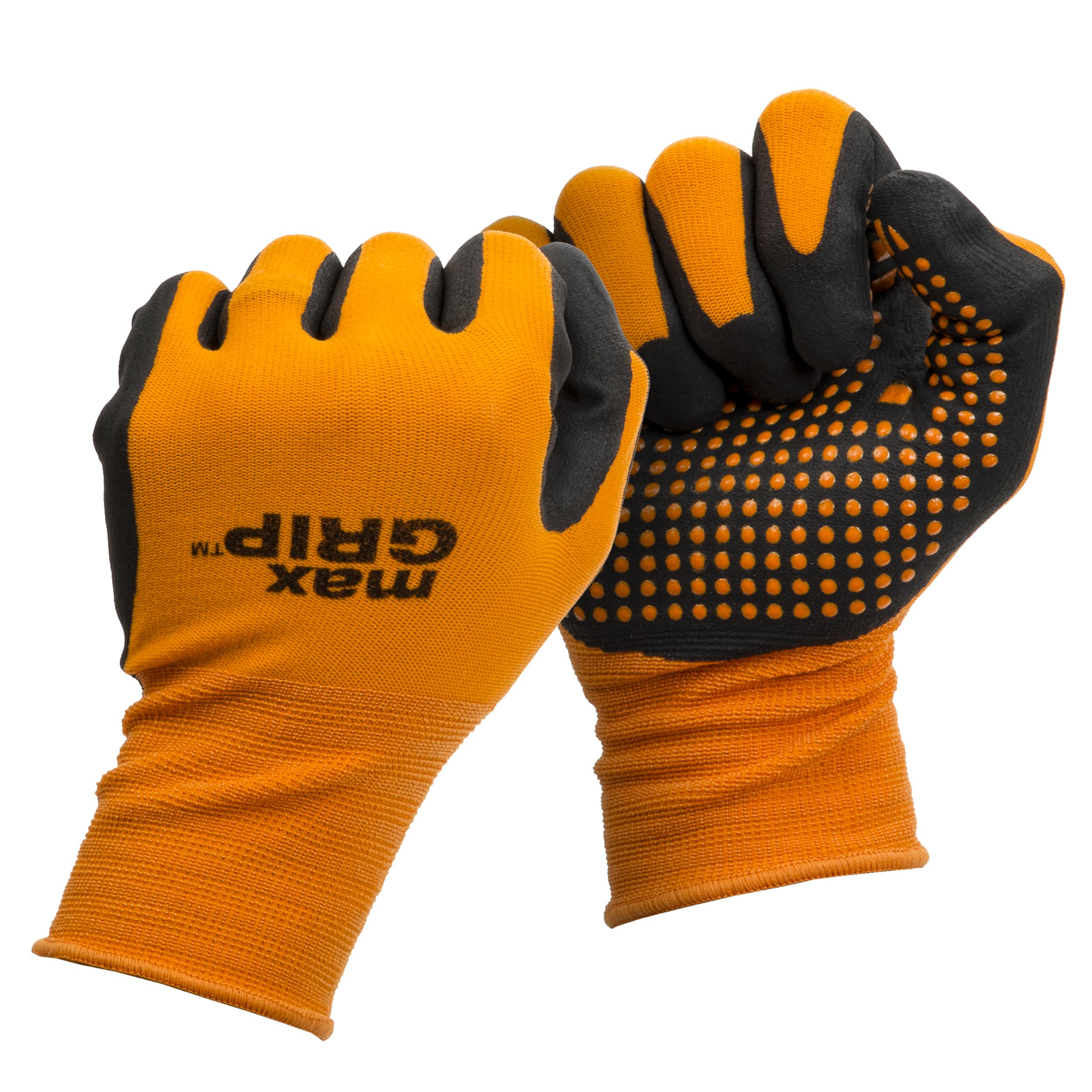 MidWest Gloves & Gear 94-L-L-AZ-12 Mens MAX Grip, Single Pair, Orange