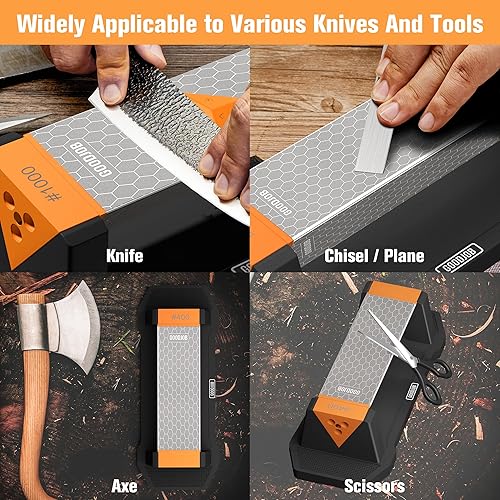 Miniatura 12 de Goodjob Piedra de afilar de diamante de 3 lados de grano 400/1000/8000 de alta calidad, afilador de cuchillos industrial de diamante y piedra