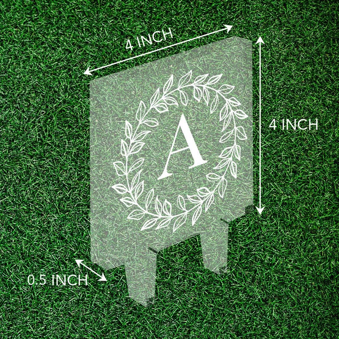 Andaz Press Mongram Floral Initial Custom Wedding Cake Topper, Acrylic Square Personalized Couple Cake Topper