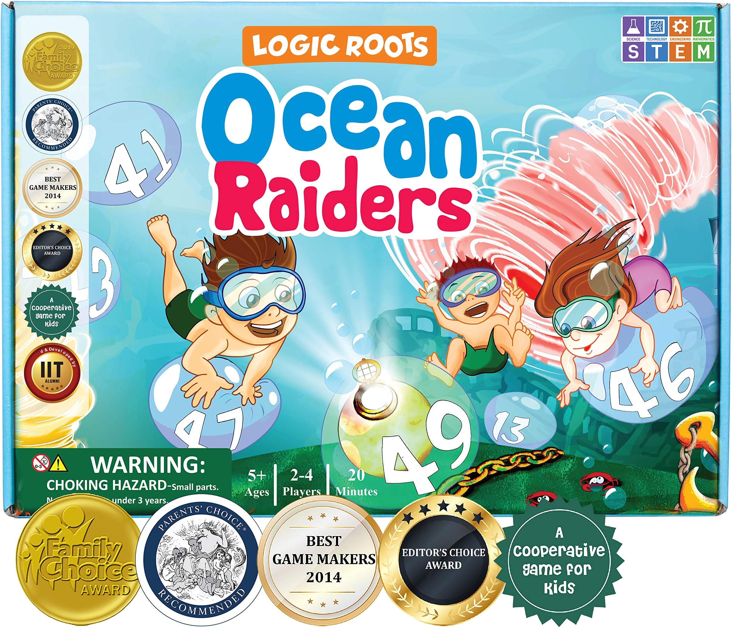 Ocean Raiders Number Sequencing & Addition Game - Fun Math Board Game and STEM Toy for 5-7 Year Olds, Perfect Educational Gift for Kids (Boys & Girls), Home Schoolers, Kindergarten & Up