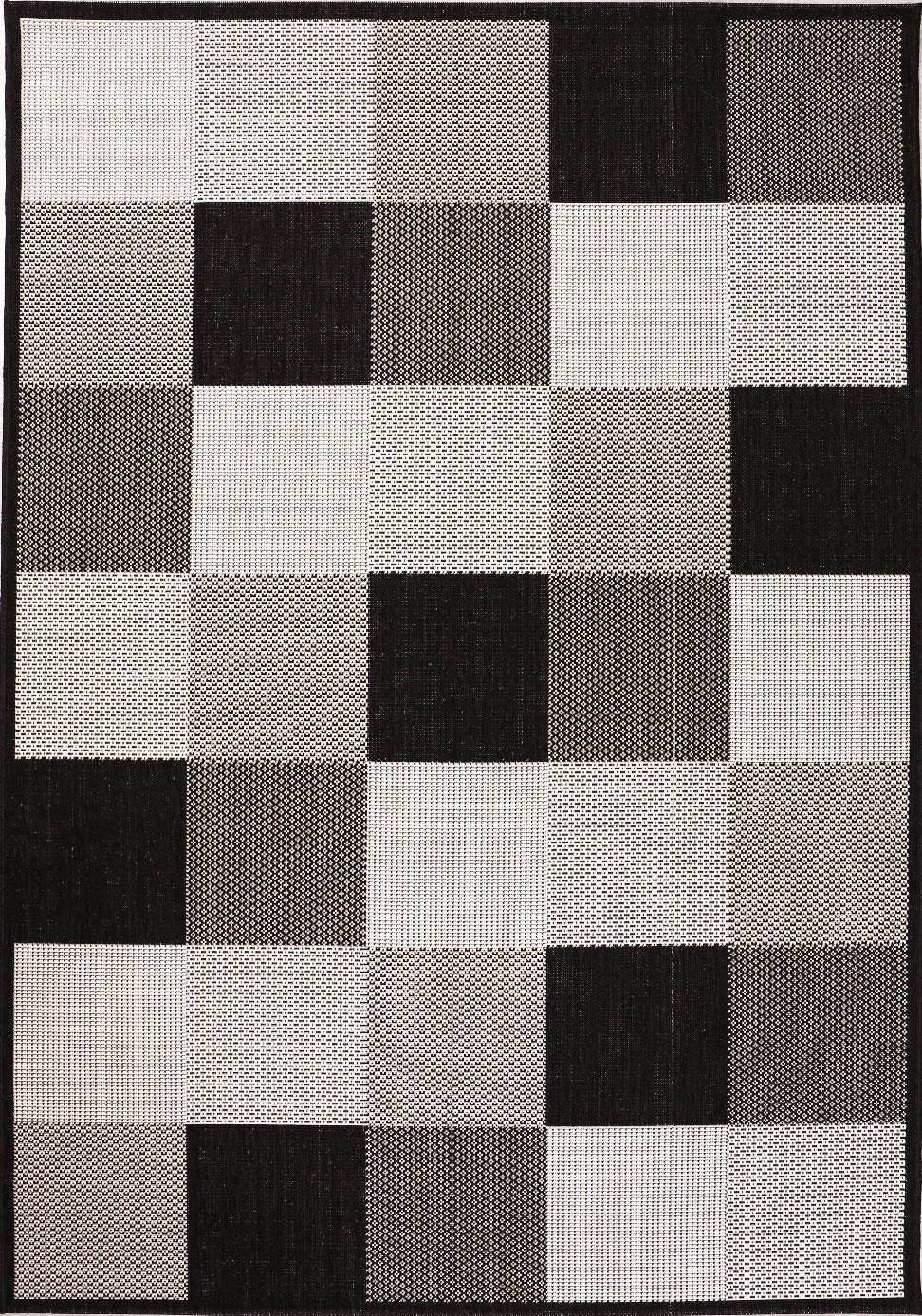VIMODA Robuster In- und Outdoor Flachgewebe Balkon Terrasse Küchenteppich, Maße:160x220 cm