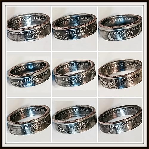 Miniatura 3 de "Real U.S. Quarter Coin Rings. From years 1965 to 2008 and from all States" FREE SHIPPING