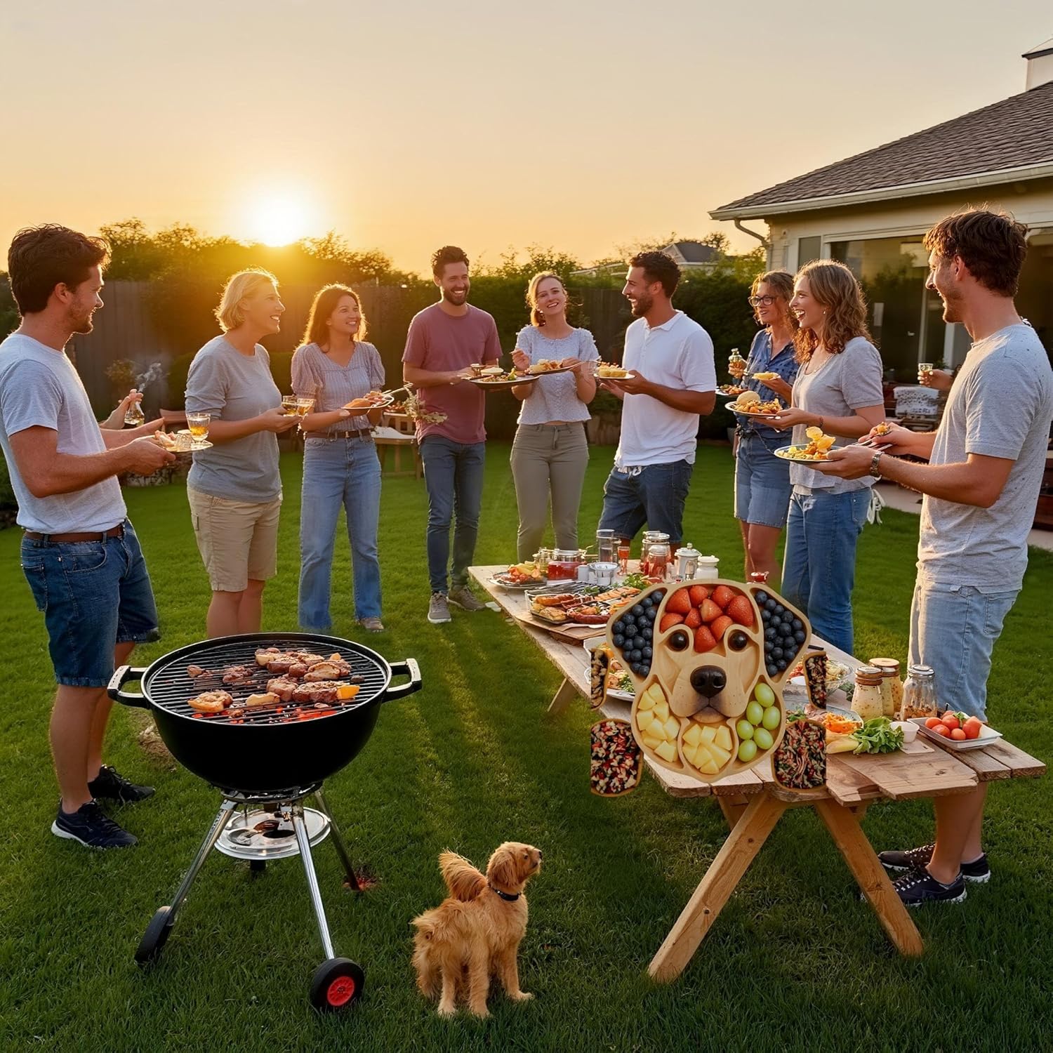 Art Statue - Decorative Bulldog Shaped Cheese Board, Dog Face Charcuterie Platter for Serving Meats, Housewarming, Birthday, Holiday Gathering(Labrador)