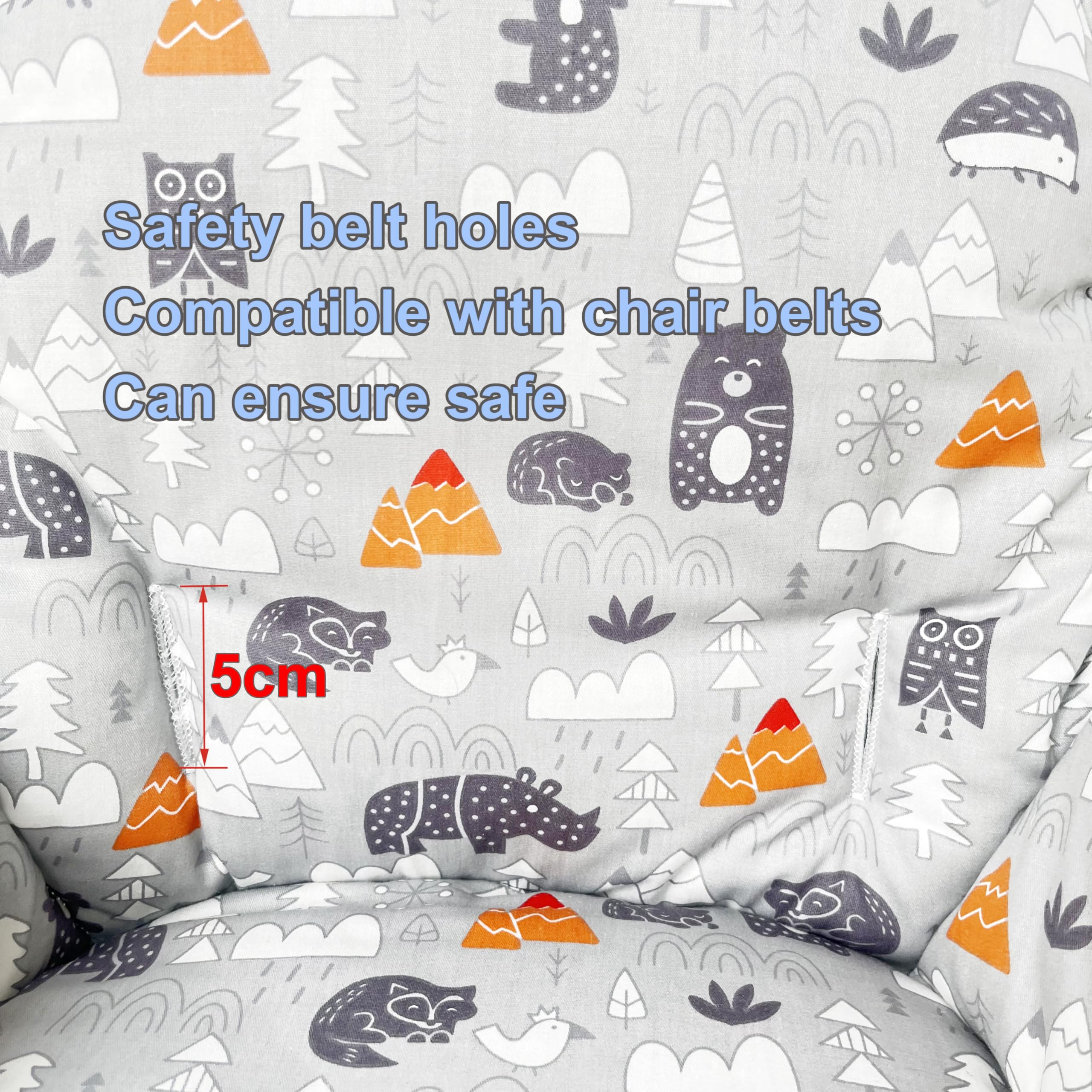 Cuscino per sedia rialzo Chicco, in cotone, imbottito, portatile, pieghevole, per bambini (grigio)
