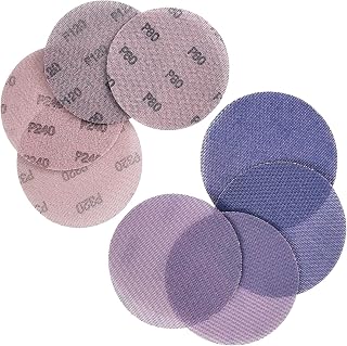 Sutekus 5" Hook and Loop Sanding Discs 80 120 240 320 Assort Grit Ceramic Sandpaper Dust Free Sanding Net for for Woodworking Automative Paint Preparation and Removal, 40PCS, Purple
