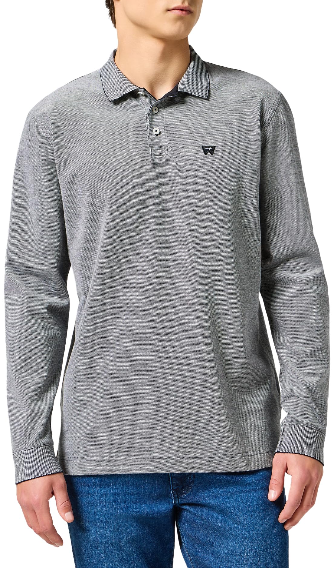 Wrangler Men's Black Ls Refined Polo Polo T-Shirt, M