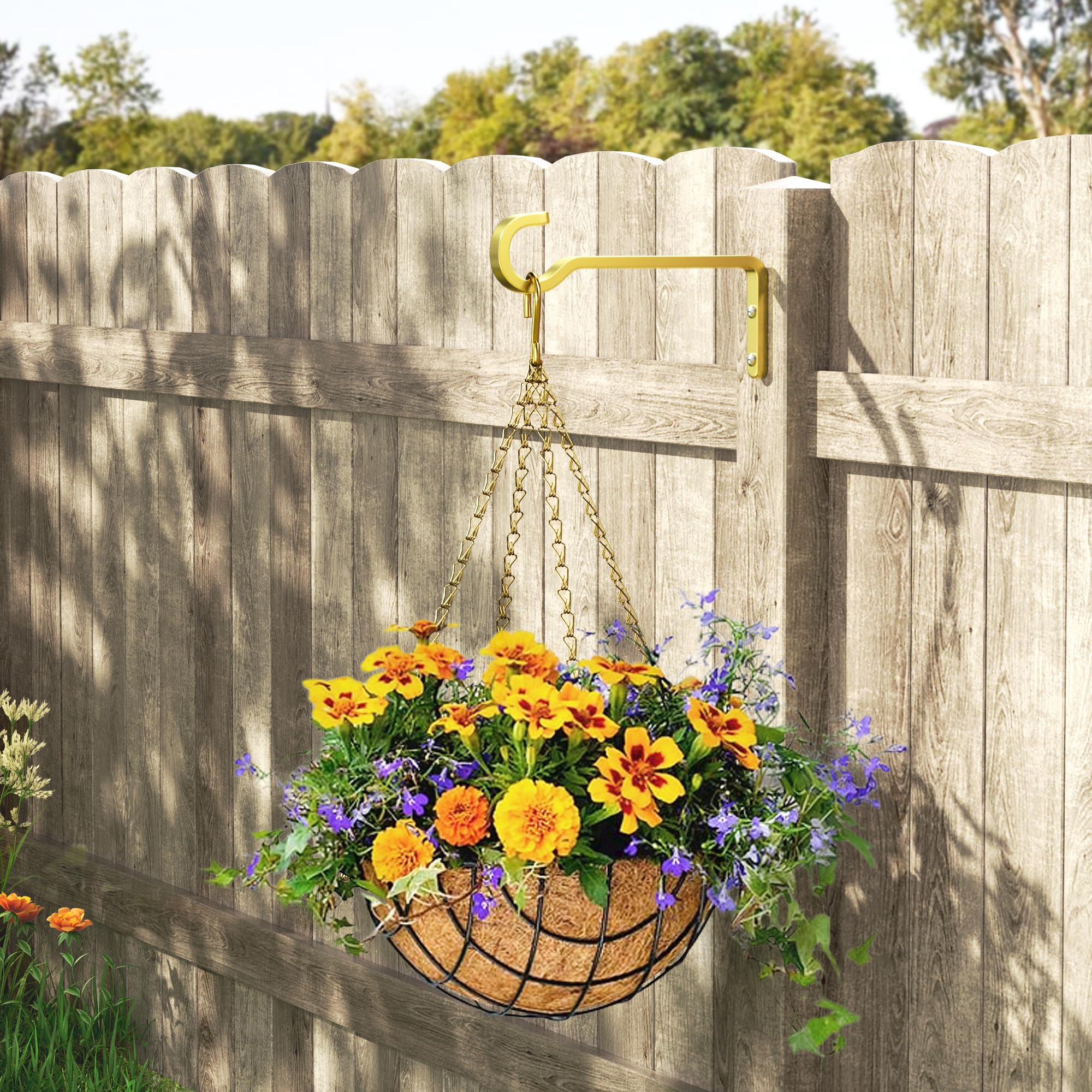 Lot De 2 Supports De Panier à Suspendre En Métal Pour Jardin