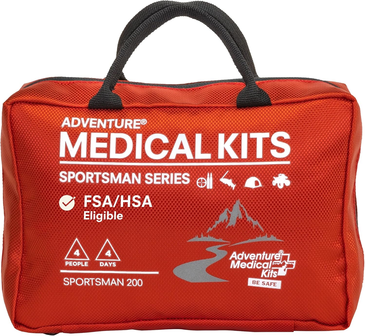 Adventure Medical Kits Sportsman Series Medical Kit - 200 - First Aid Kit for Camping, Hiking, Hunting & More - For 4 People for 4 Days - Includes Bandages, Medicine, Guide Book & More