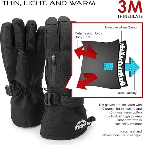 Miniatura 6 de Guantes impermeables para esquínieve de invierno cálidos 3M Thinsulate Snowboard Snowmobile Guantes para clima frío