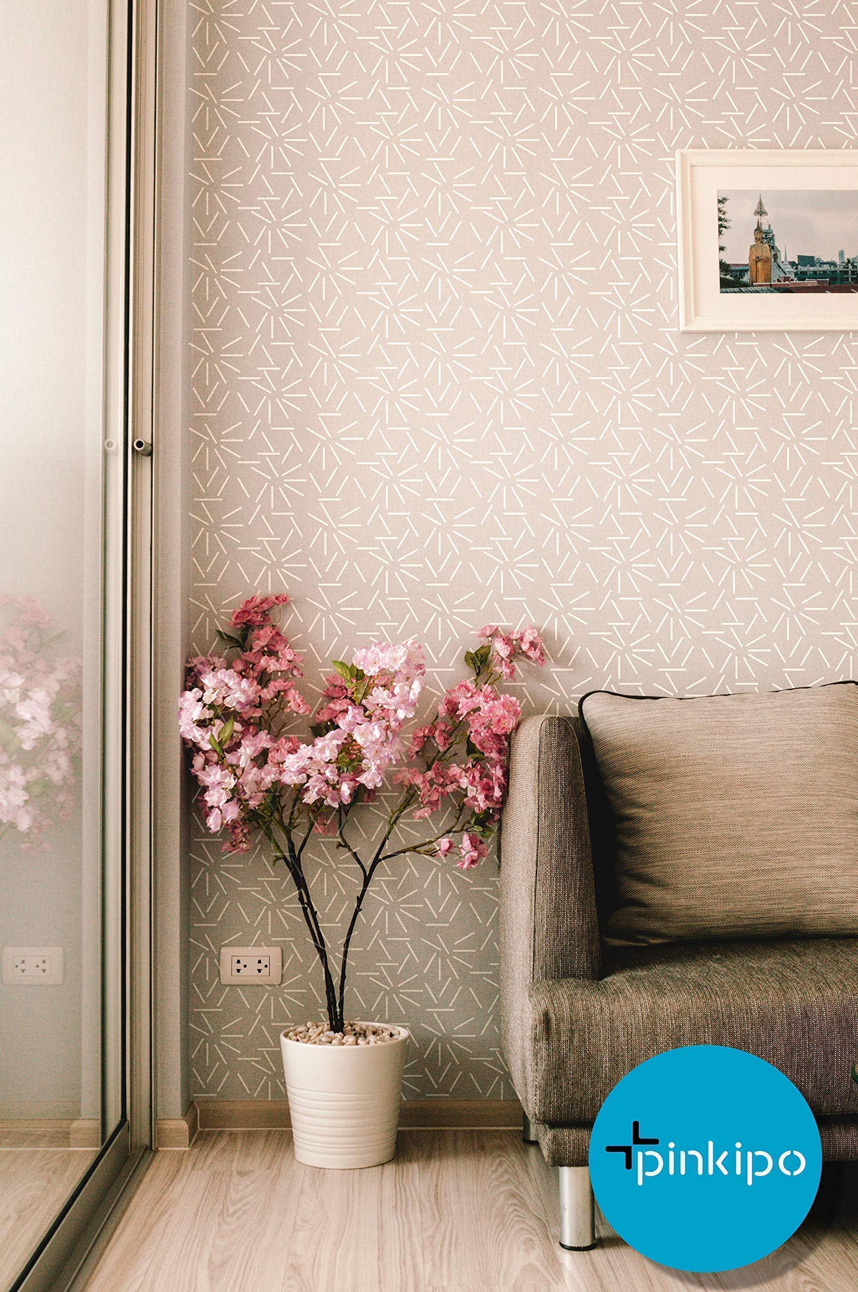 Pinkipo, 2 Pack, Entropy, Large Wall Stencil, Modern Wall Stencils for Painting, Stencils For Walls, Simple Wall Stencils