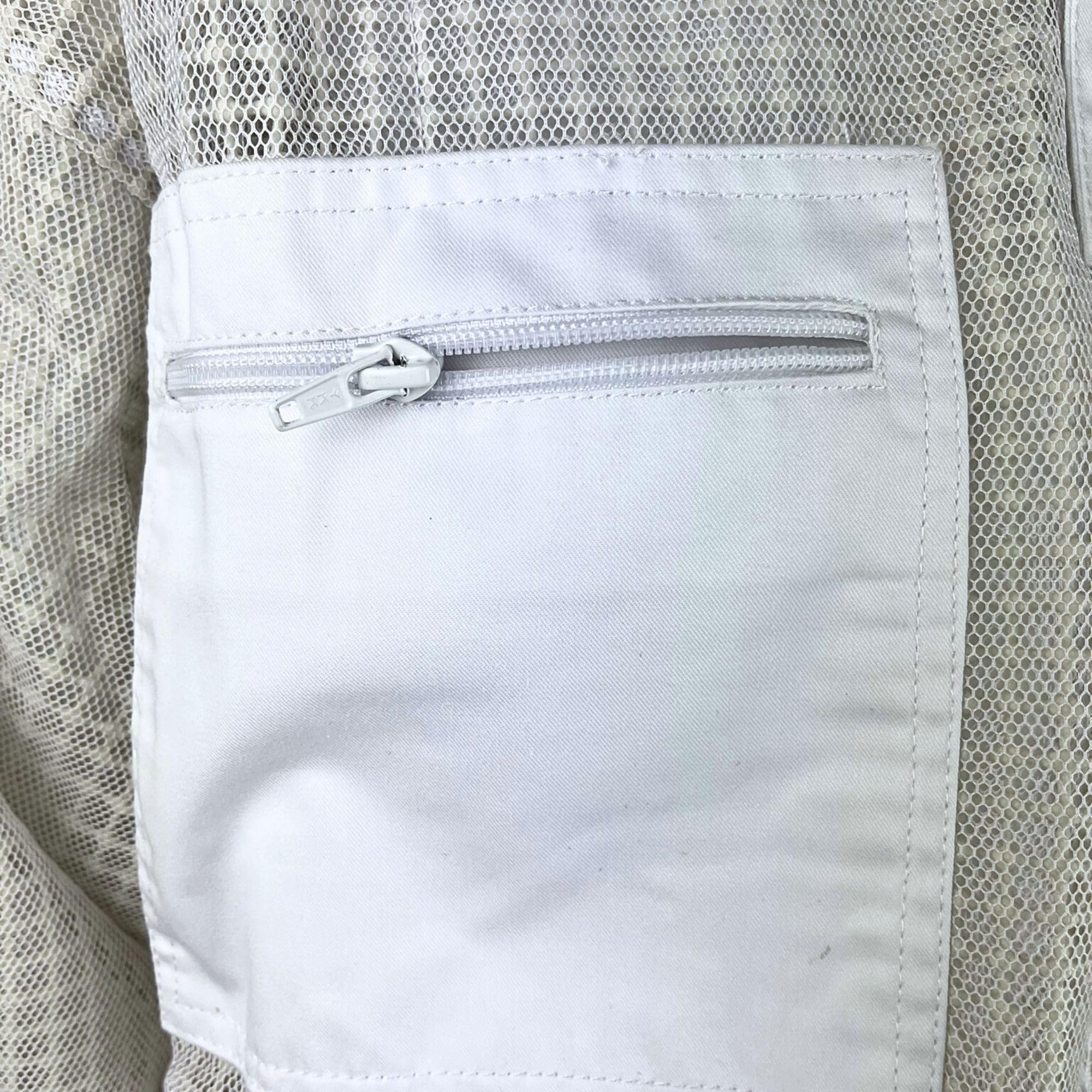 Imkerschutzjacke Imkerjacke Full-Air mit integriertem Schleier weiß mit Reißverschluss Größe S