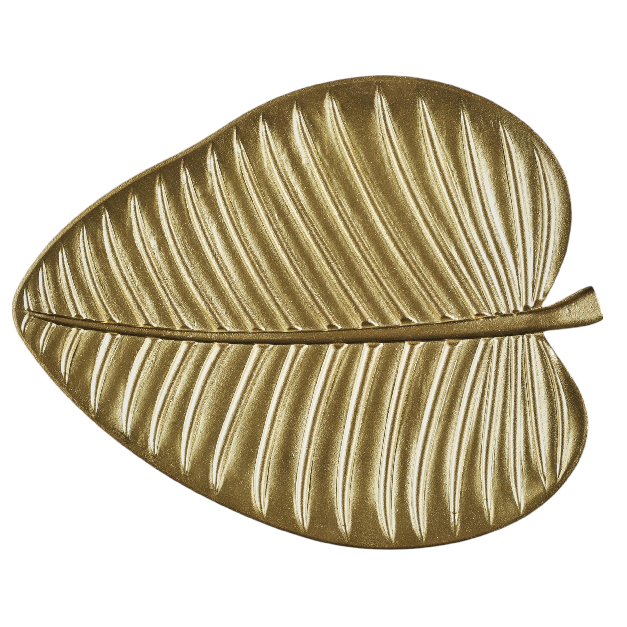 HOME DECO FACTORY, HD0457, Pusta kieszeń w kształcie liścia złota - Eleganckie i praktyczne dekoracyjne miejsce do przechowywania kluczy i biżuterii