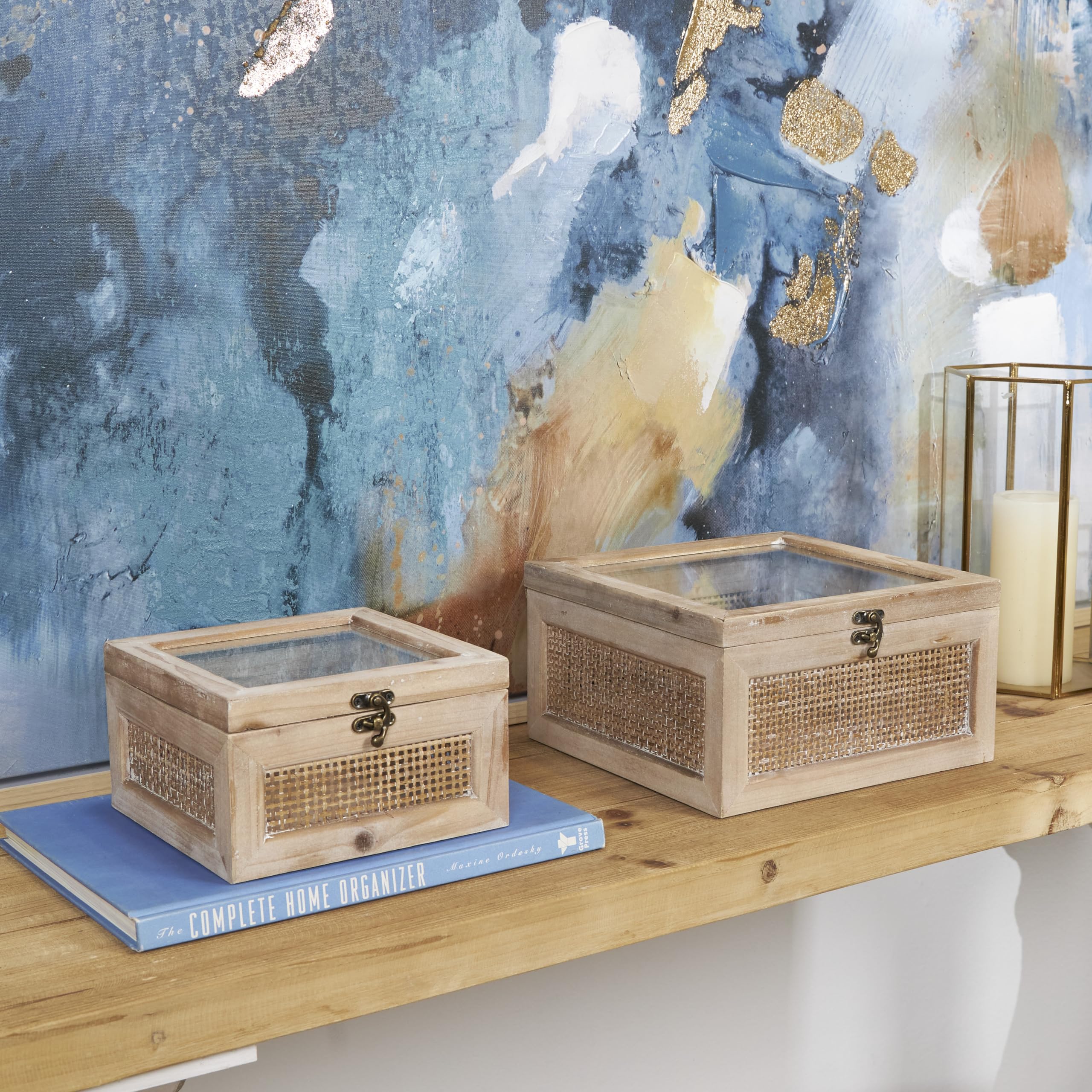 Amazon.com: Deco 79 Wood Decorative Box Glass Top Decorative