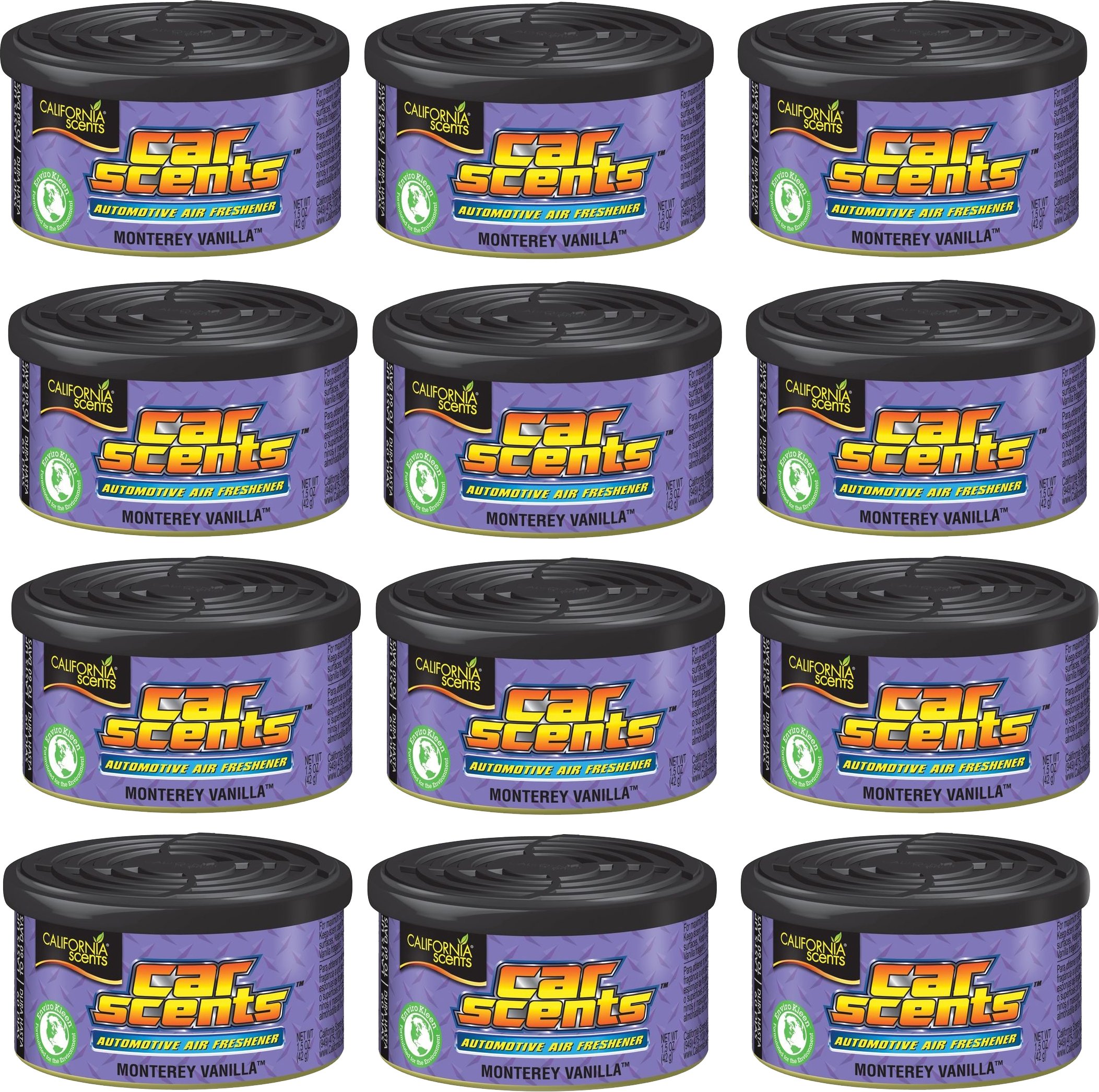 California Scents Car Scents Coche Aromas de Aire Ambientador - Monterey Vanilla - 12 Unidades