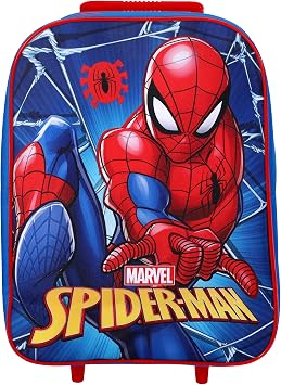 S-Man Trolley Bag for Kids   Luggage with Adjustable Handle | Marvel School Trolley Bag with Pull Handle | Travel Suitcase for Boys & Girls