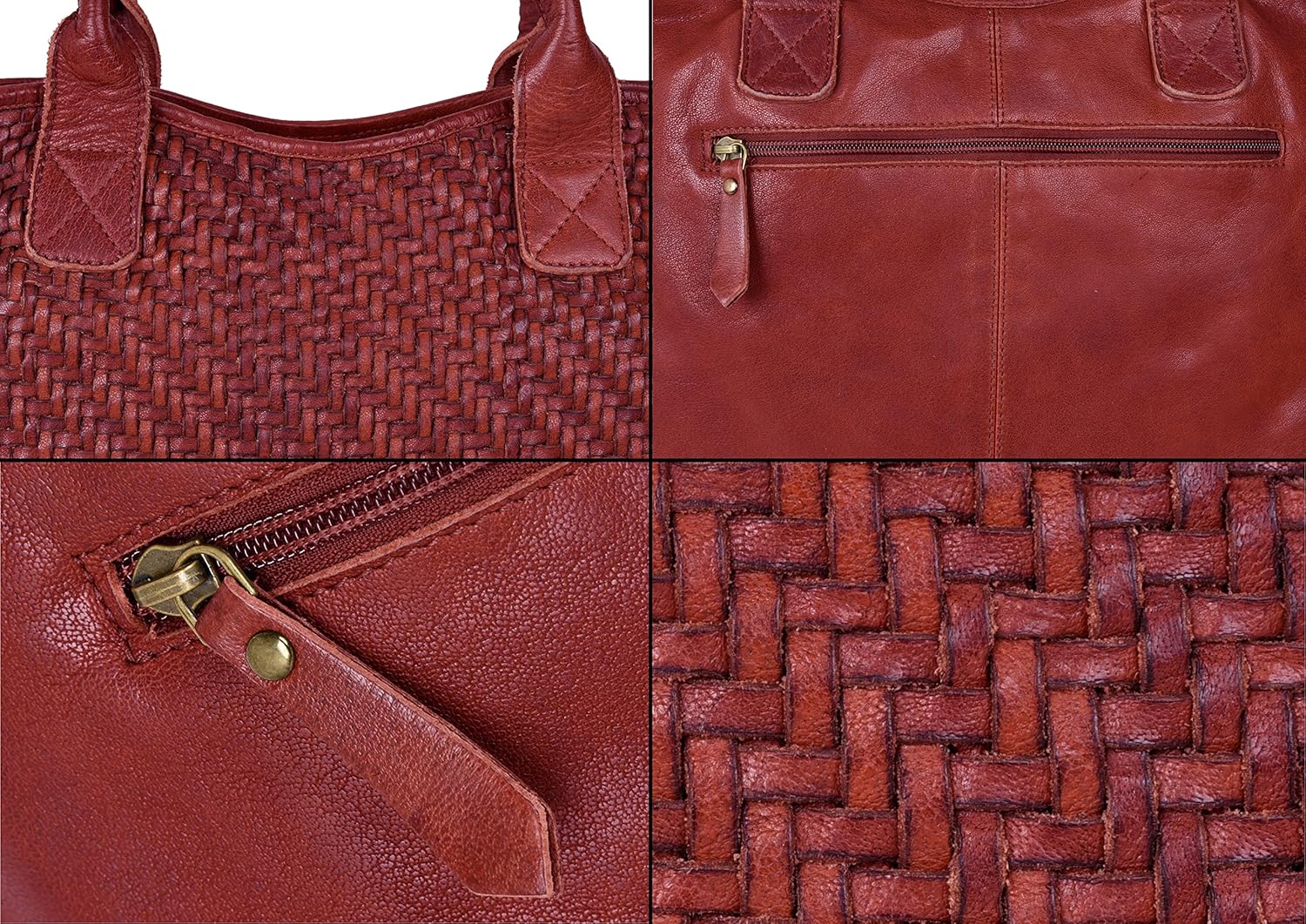 ANTONIO VALERIA Alice Braided Washed Leather HandBag for Women - Image 6