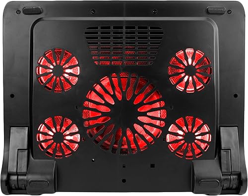 Miniatura 8 de ENHANCE Soporte de refrigeración para laptop para juegos con ventiladores LED de enfriamiento, altura ajustable y doble puerto USB para portátiles