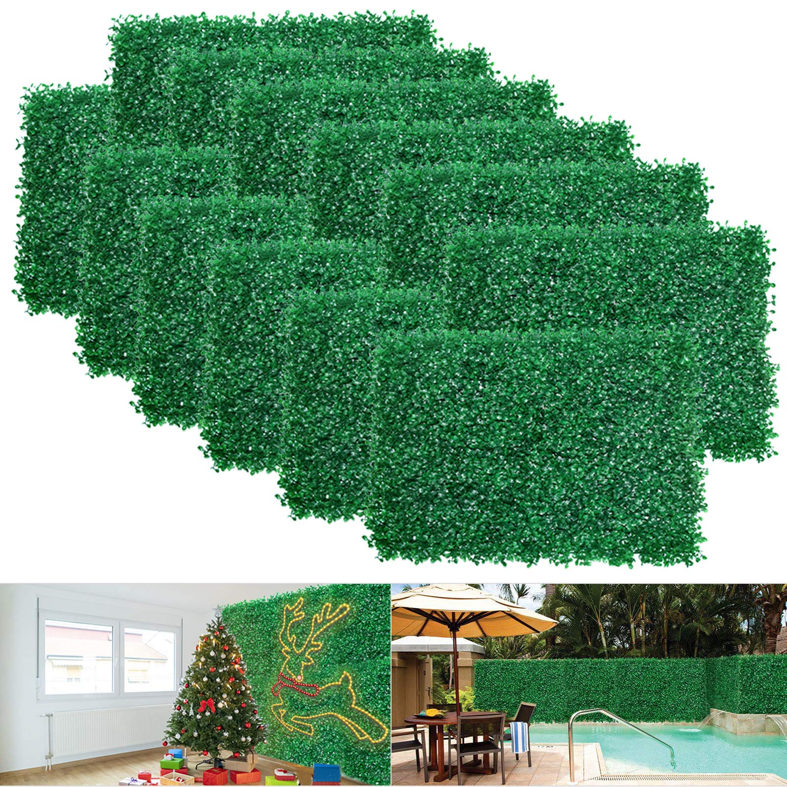 Buy 12pcs Boxwood Panels 24"x16" Artificial Faux Hedge for 31 SQ Feet